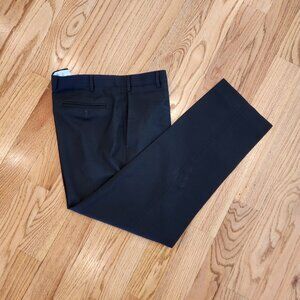 Black Men's Zanella Pants - Flat Front 100% wool